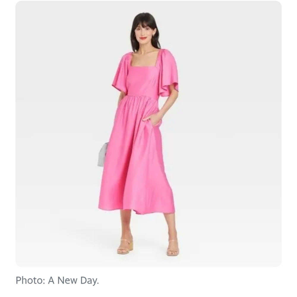 A New Day Women's Pink Dress Tie Back 1X